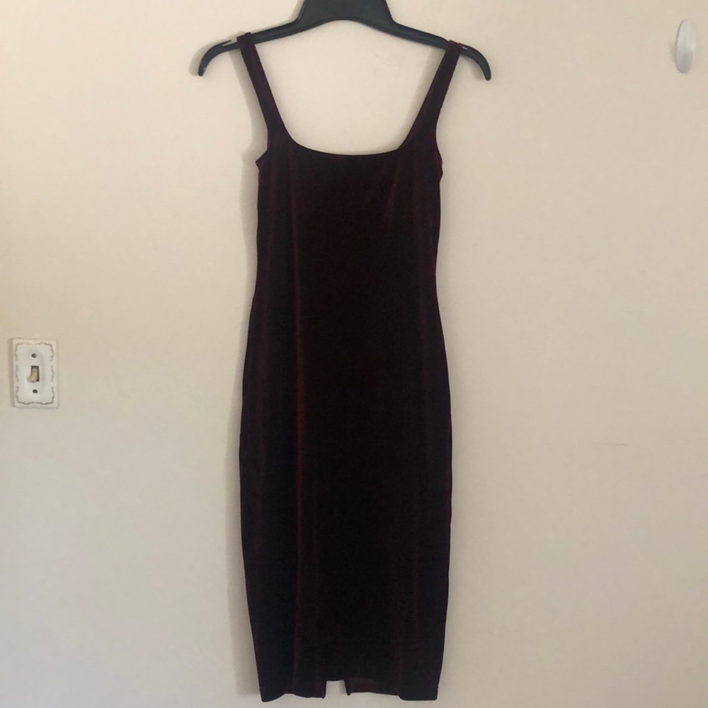 American Apparel red velvet midi dress